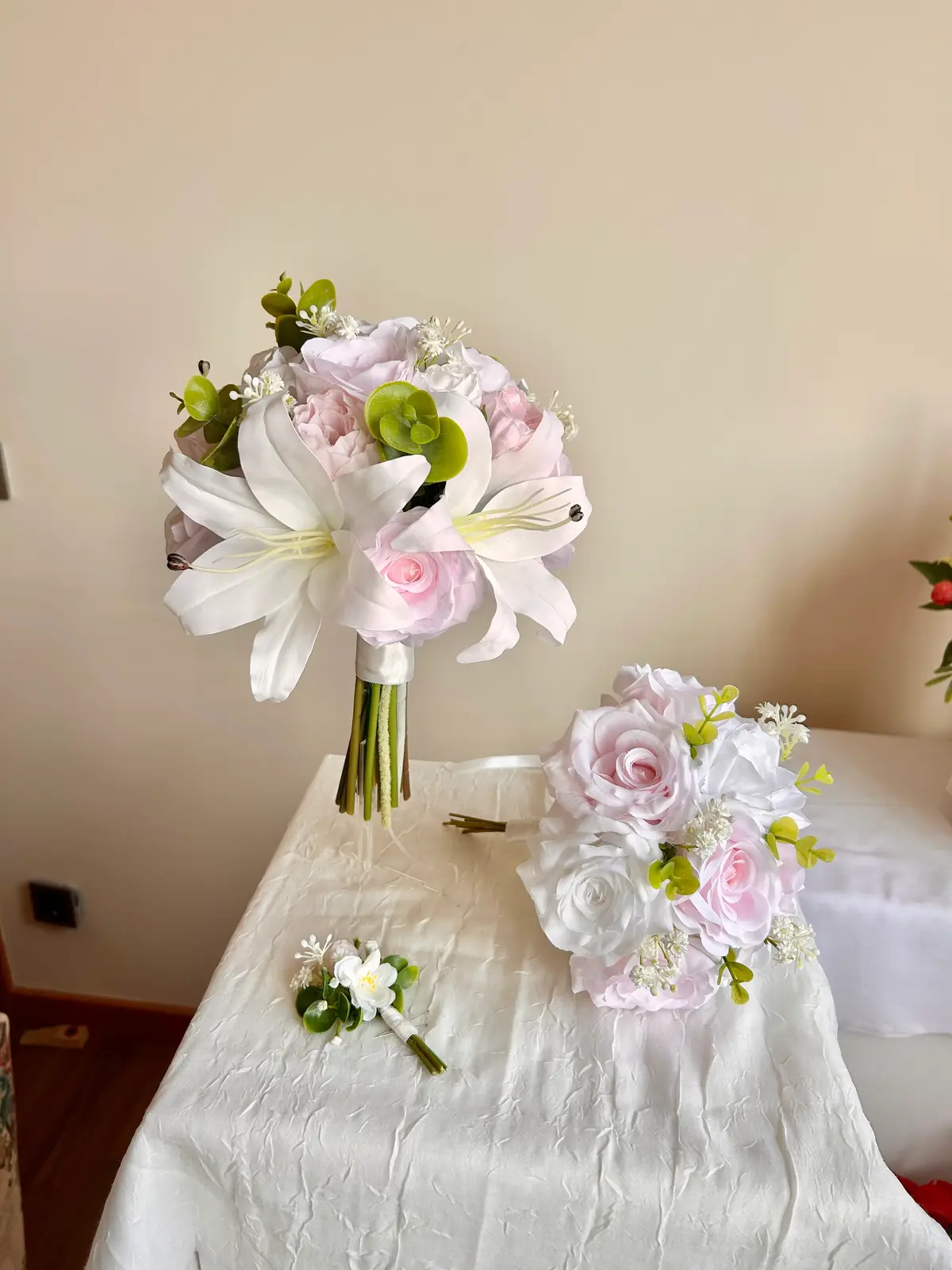 Pembe Gül Lilyum Gelin Buketi - Görsel 2
